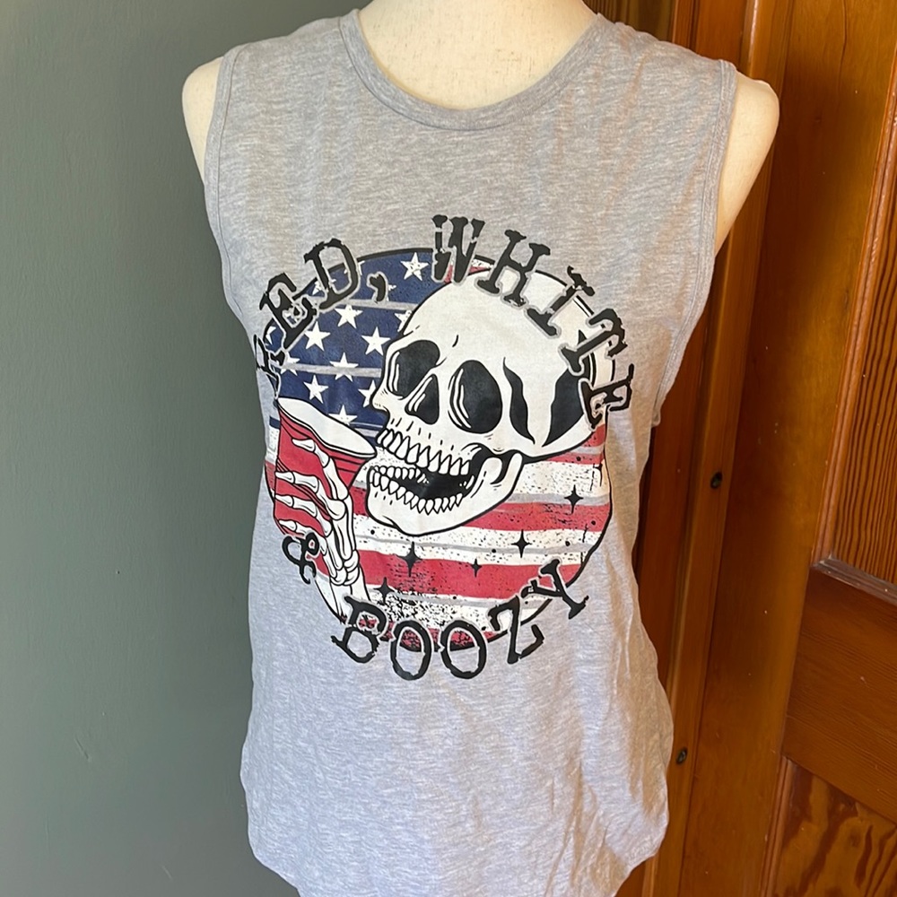 Red, White and Booze Muscle Tank